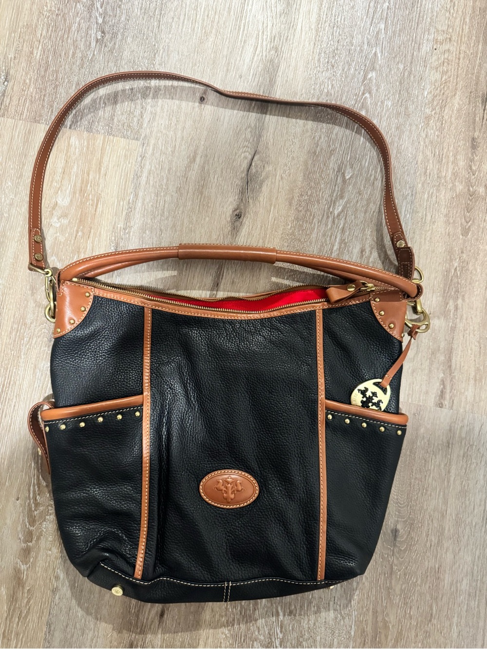 Prix de Dressage Black and Brown Leather Luxury Vintage Bag Double Straps